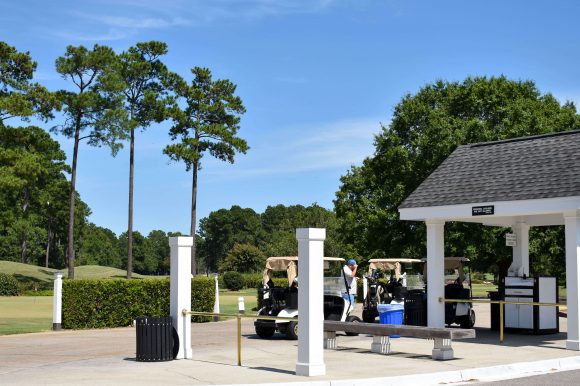 Golf carts at Arrowhead Country Club.