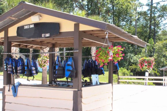 The life jacket hut at Island Adventure Watersports.